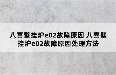 八喜壁挂炉e02故障原因 八喜壁挂炉e02故障原因处理方法